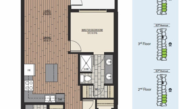 [렌트] 윌로비 지역 학세권! 쿼드라 건설사가 지은 1년 된 콘도 켄싱턴 게이트, 1층 2Bed+2Bath, 11월 입주 가능, 월2300, 1년 이상 계약