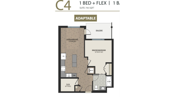 [렌트] 랭리 Walnut Park 콘도 1bed+1bath+1den
