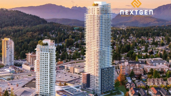 [렌트] [NextGen PM] Coquitlam 버퀴틀람 역세권 신축 1베드룸 콘도, 탁 트인 전망