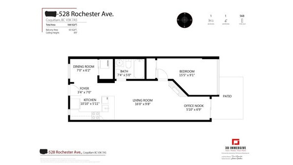 [렌트] (션리부동산 PM) 코퀴틀람 한인타운 인근! 1Bed+Den 콘도 렌트 | 월 $1,900 | 주차 포함